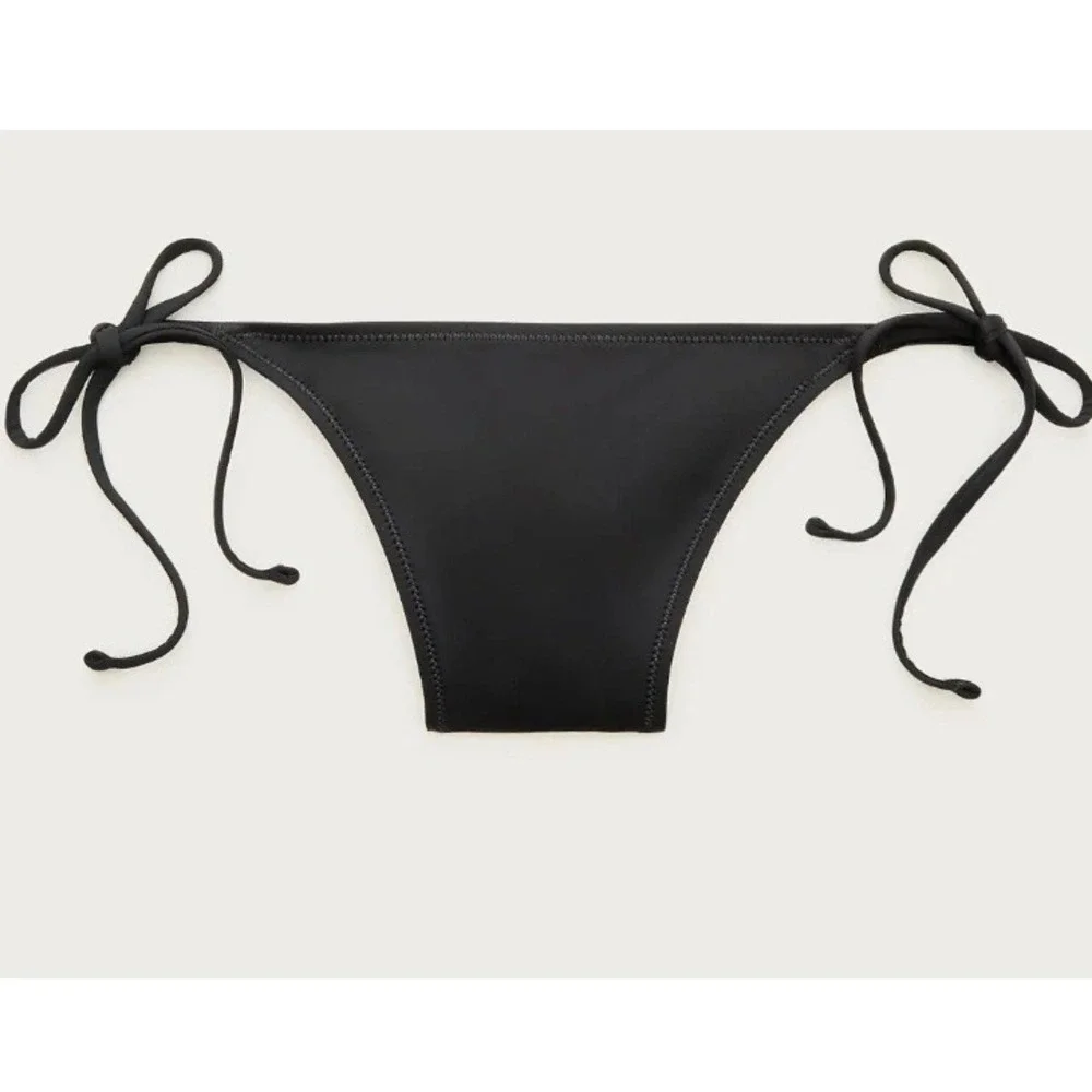 J.Crew Women's Black Side Tie Eco String Hipster Bikini Bottom Size XL NWT